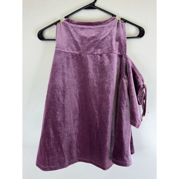 Walter Baker Purple Velvet Cold Shoulder Tie Top Size Small NWT - Picture 4 of 5